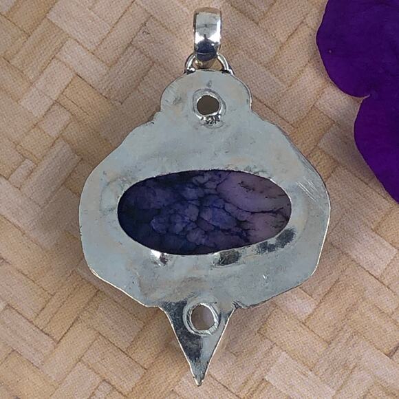 925 Sterling Purple Dendrite & Moonstone Pendant - Picture 5 of 5